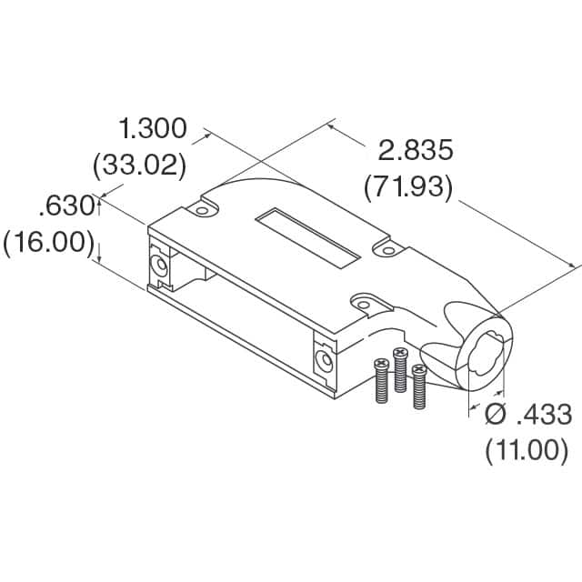 981-025-030R121 NorComp Inc.  Carcasas traseras para conectores D-Sub en forma de D